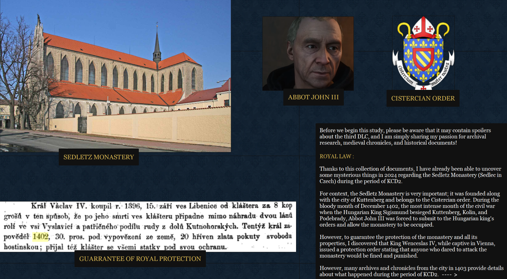 The Mystery of Sedletz Monastery [KCD2] : r/kingdomcome