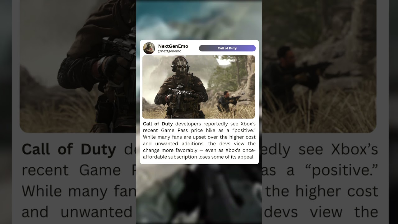 视频截图：关于Game Pass涨价报道的截图